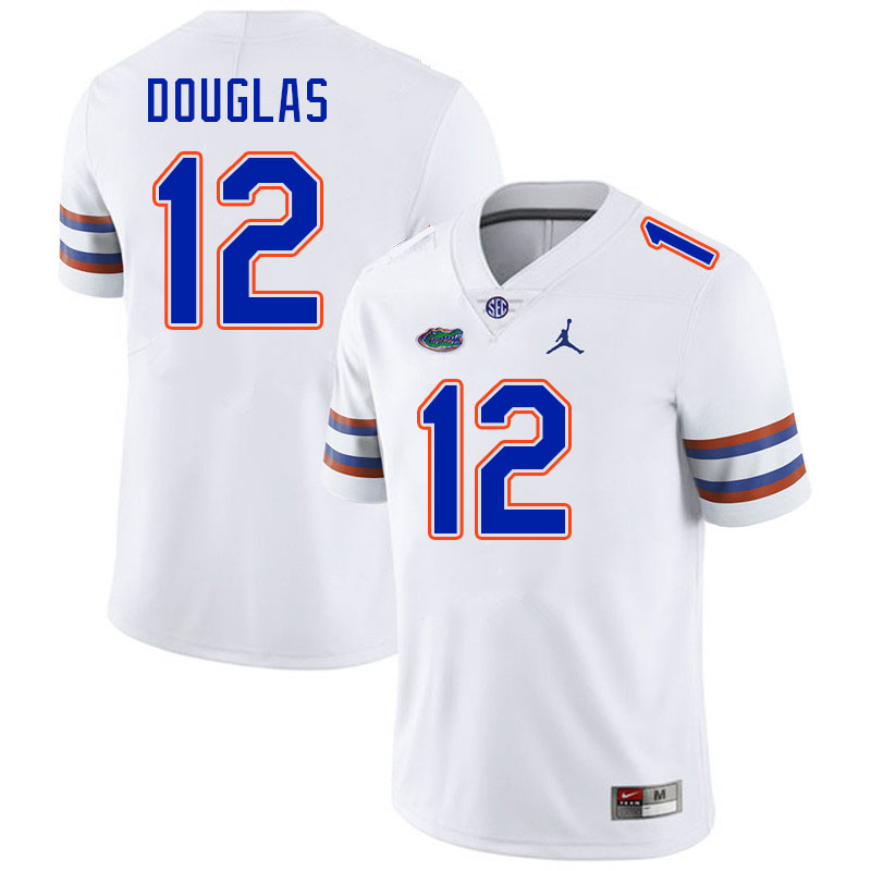 Men #12 DJ Douglas Florida Gators College Football Jerseys Stitched-White